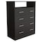 Tuhome Peru L Four Drawer Dresser, Superior Top, One Open Shelf, Black CLW6743 - alternate 7